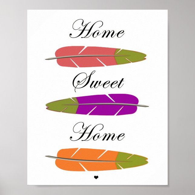 Póster Tipografía inspiradora de hogar dulce (Frente)