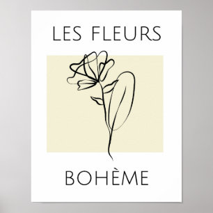 Póster Tipografía minimalista de flores