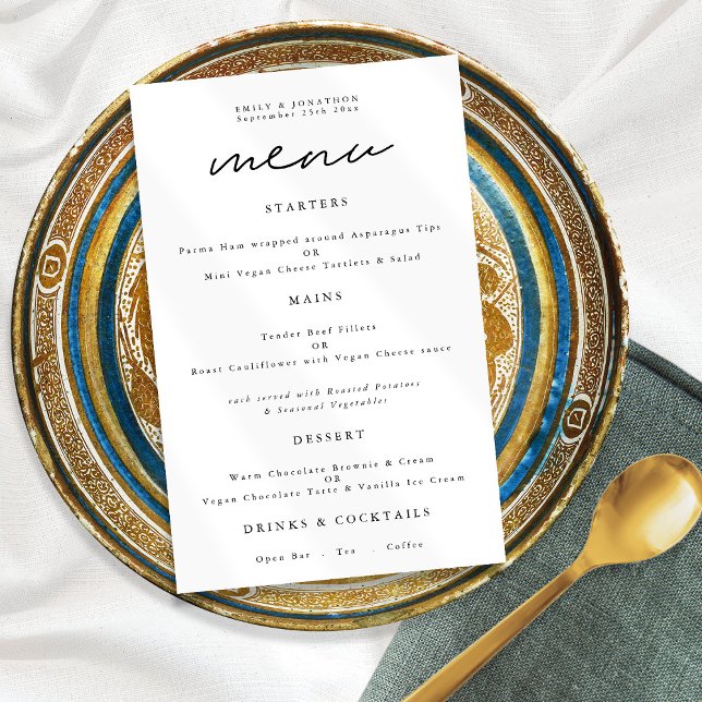 Póster Tipografía moderna Cualquier menú Boda de guiones  (Subido por el creador)
