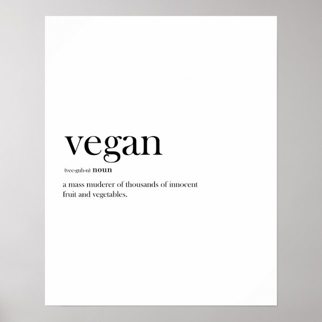 Póster Tipografía moderna de definición divertida del veg (Frente)