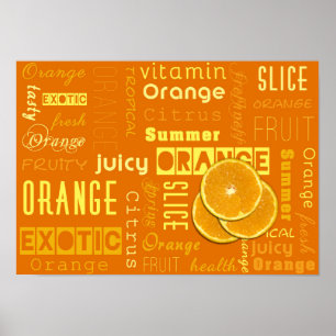 Póster Tipografía moderna de Naranja