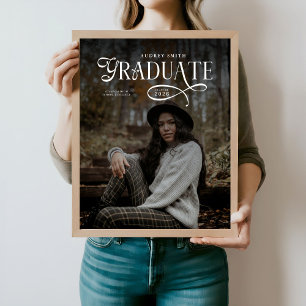 Póster Tipografía Moderna Graduada Foto Graduación