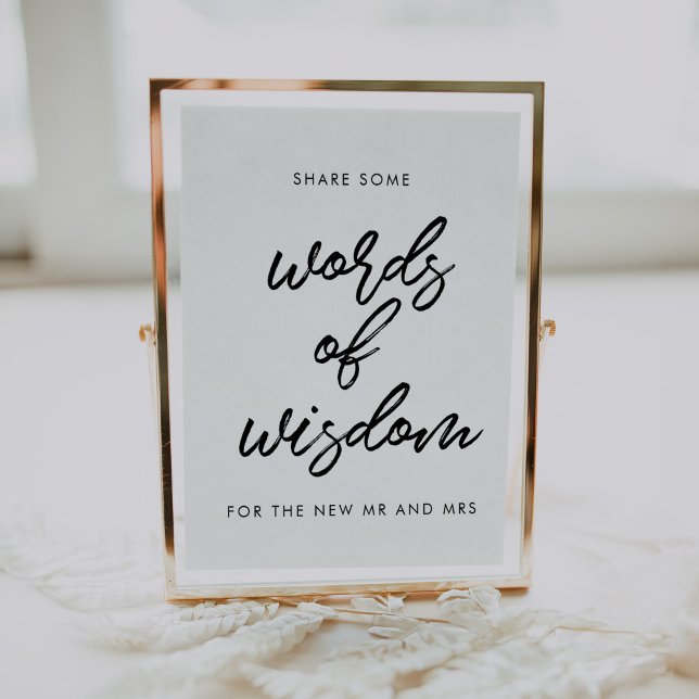 Póster Tipografía moderna Palabras de sabiduría boda sign (Subido por el creador)