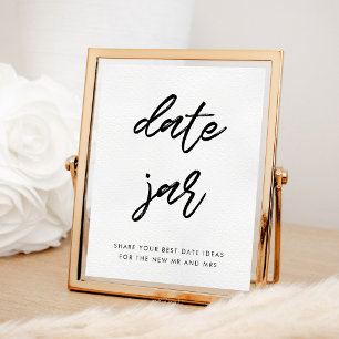 Póster Tipografía moderna Signo de boda de tarro de fecha
