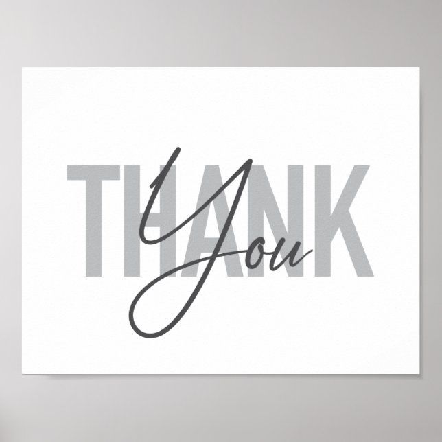 Póster Tipografía moderna, simple, genial de Gracias (Frente)