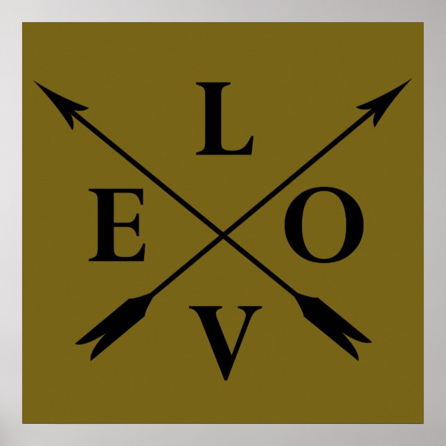 Póster Tipografía monogramada amor (Frente)