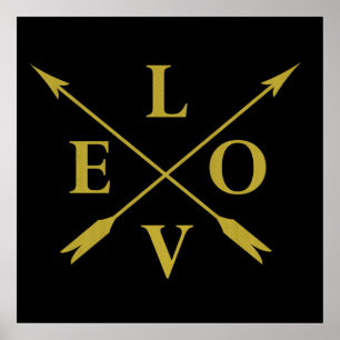Póster Tipografía monogramada amor