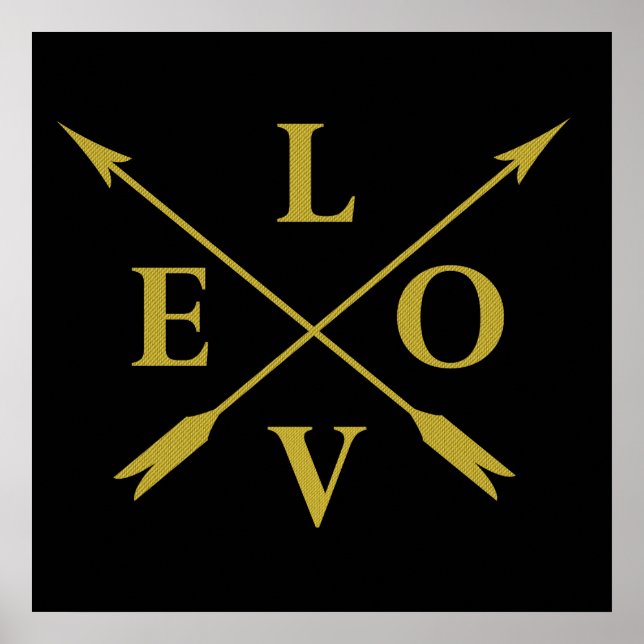 Póster Tipografía monogramada amor (Frente)