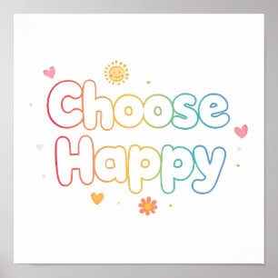 Póster Tipografía Motivacional Adorable con Destellos