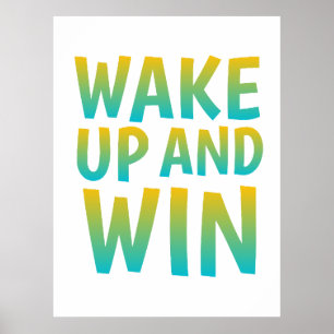 Póster Tipografía Motivacional Despierta y Gana