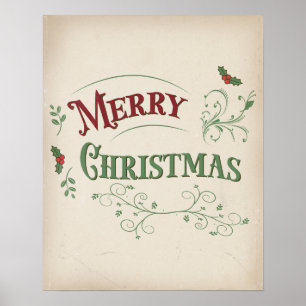 Póster Tipografía Navideña Vintage