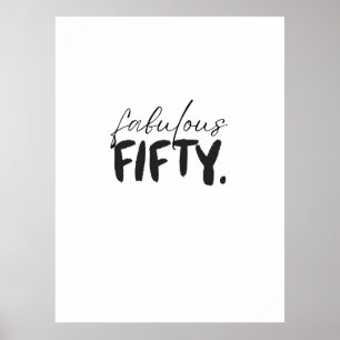 Póster Tipografía Negra Blanca Fabulosa Personalizada Cin