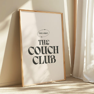 Póster Tipografía Negrita Retro Beige "Couch Club"