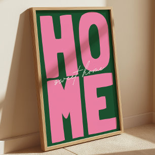 Póster Tipografía Negrita Retro "Hogar Dulce Hogar"