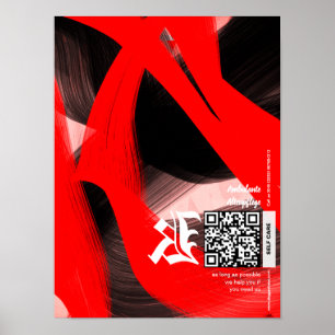 Póster Tipografía negro rojo blanco trabajo cartel