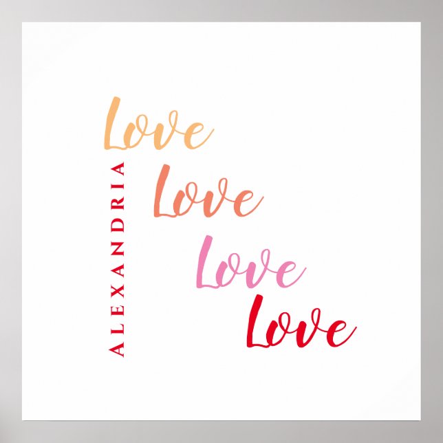 Póster Tipografía personalizada de amor (Frente)
