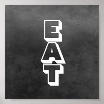 tipografía poster de cocina gris y blanco