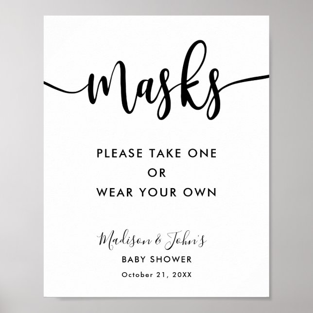 Póster Tipografía Rótulo de máscaras de vestir modernas m (Frente)