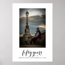Póster Tipografía simple | Casado de 50 años con foto