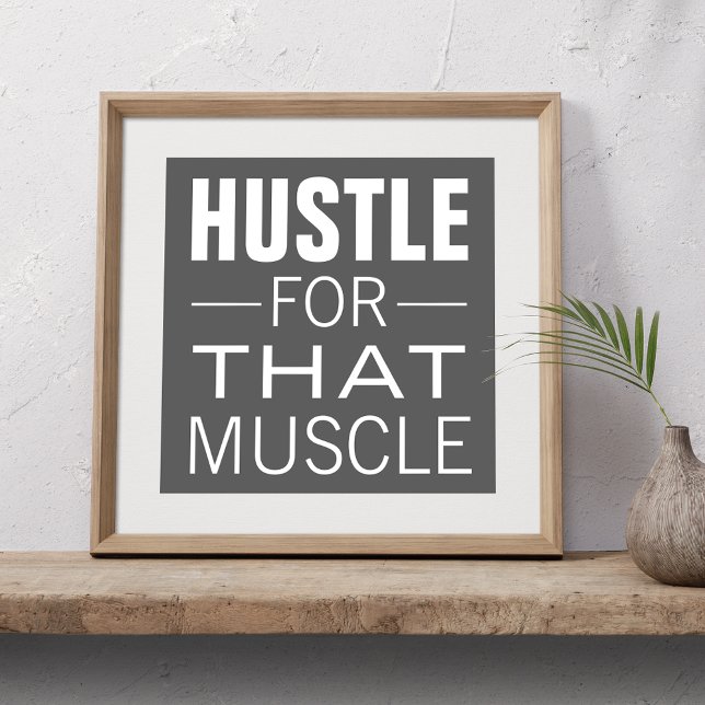Póster Tipografía Simple Hustle Motivación Entrenamiento (Subido por el creador)