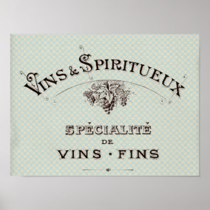 Póster Tipografía vintage del vino francés