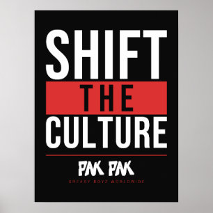 Póster tipográfico en negrita Shift The Culture ne