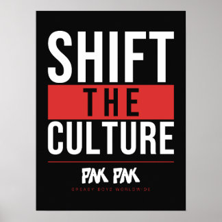 Póster tipográfico en negrita Shift The Culture ne