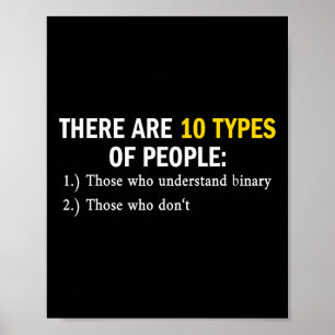Póster Tipos Binarios De Personas Programador Nerd Boys Y