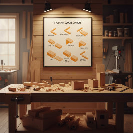 Póster Tipos de carpintería de madera - Guía ilustrada