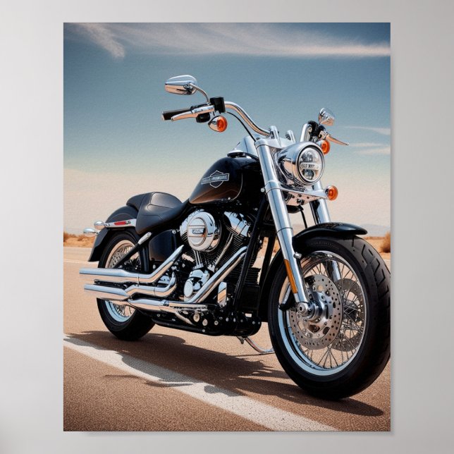 Póster Tipos de motocicletas y bicicletas comunes (Frente)