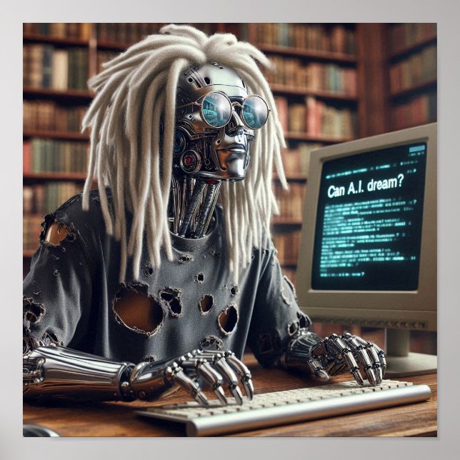 Póster Tipos de robots en el teclado (Frente)