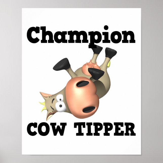 Póster Tipper de vaca de campeón (Frente)
