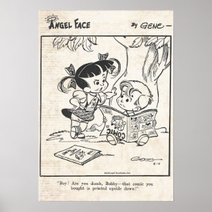 Póster Tira cómica de Angel Face "Printside Down"
