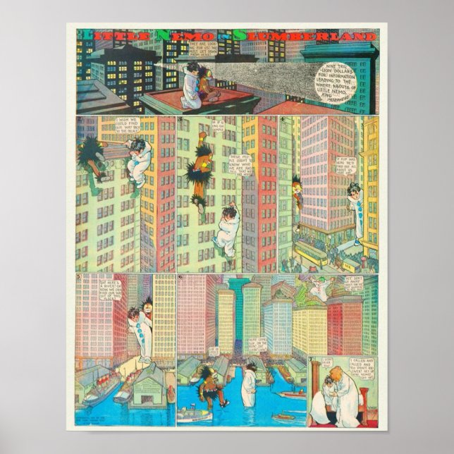 Póster Tira cómica de Little Nemo Vintage (Frente)