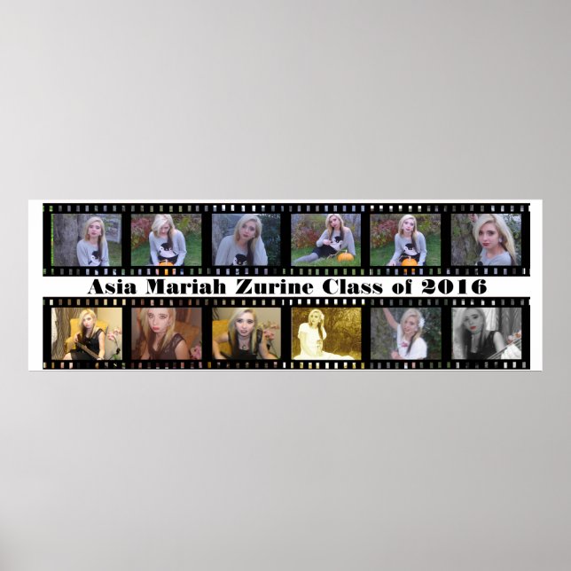 Póster Tira de película fotografía antigua Poster negativ (Frente)