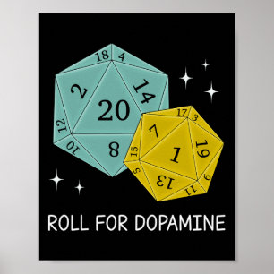 Póster Tira Para Dopamina Dnd Neurodiversidad D20 Dados A