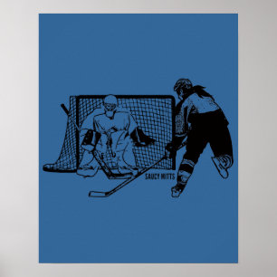 Póster Tirado en el hockey neto (femenino)
