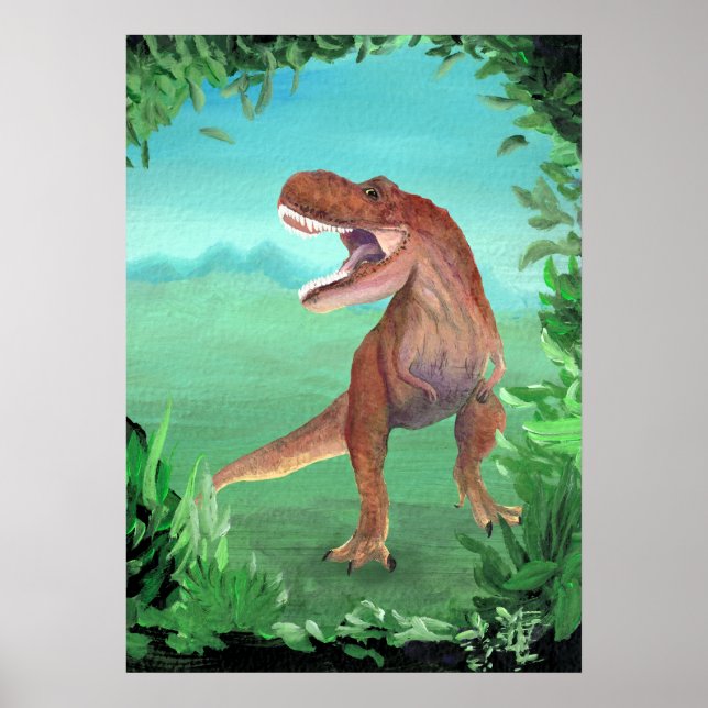 Póster Tirannosauro Rex Dinosaurio (Frente)