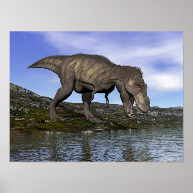 Póster Tirannosauro rex dinosaurio - 3D renderizado (Frente)