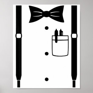 Póster Tirantes de pajarita traje de oficina disfraz de c