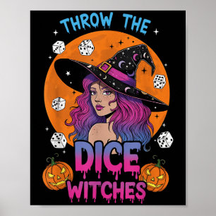 Póster Tirar las brujas de los dados Fiesta Bunco Hallowe