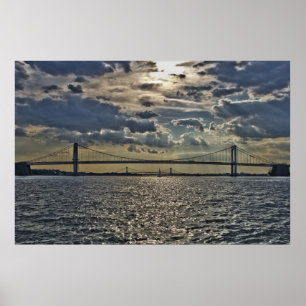 Póster Tirar puentes de cuello y blanco