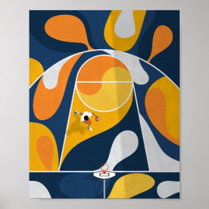 Póster Tiras Corte de Baloncesto Desde Arriba