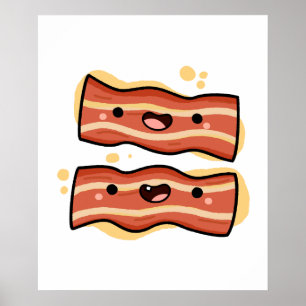 Póster Tiras Cute Kawaii Bacon