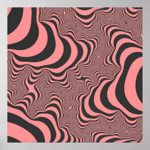 Póster Tiras de cebra rosadas descoloridas