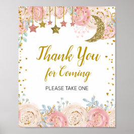 Póster Tiras de oro gracias por venir Rótulo