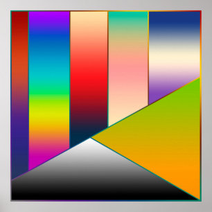 Póster Tiras MOSAIC triángulos de colores II + tus ideas