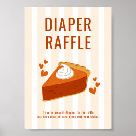 Póster Tiras Pequeño Cutie Pie Diaper Raffle Table Rótulo