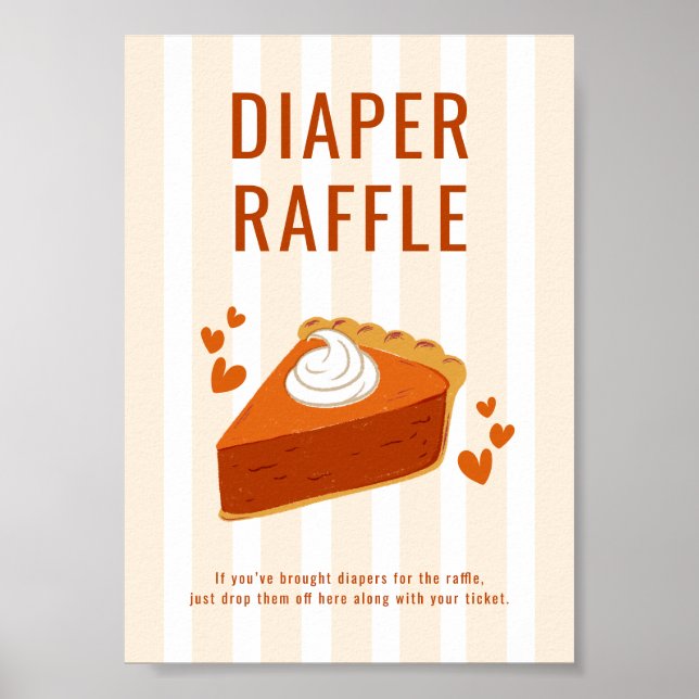 Póster Tiras Pequeño Cutie Pie Diaper Raffle Table Rótulo (Frente)
