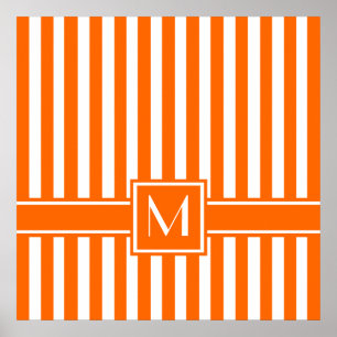 Póster Tiras Tangerinas Modernas con Monograma